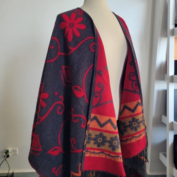 Mixit Fringed Women’s Square Poncho / Coat (Desigual) -Size: One size fits most - Picture 6 of 15